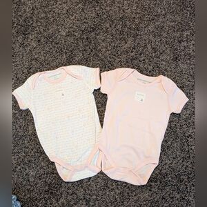 Pink and White Baby Onesies Burts Bees